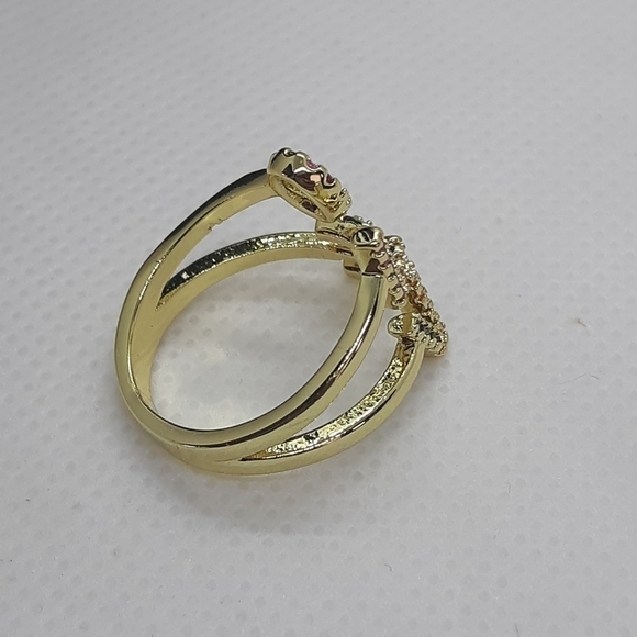 NWOT Love Word Rainbow Rhinestone Gold Ring - Picture 5 of 5